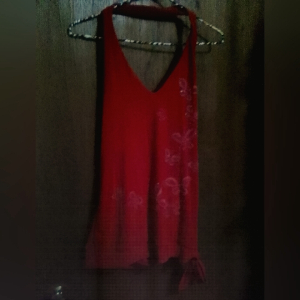 Y2K Red Halter Top L